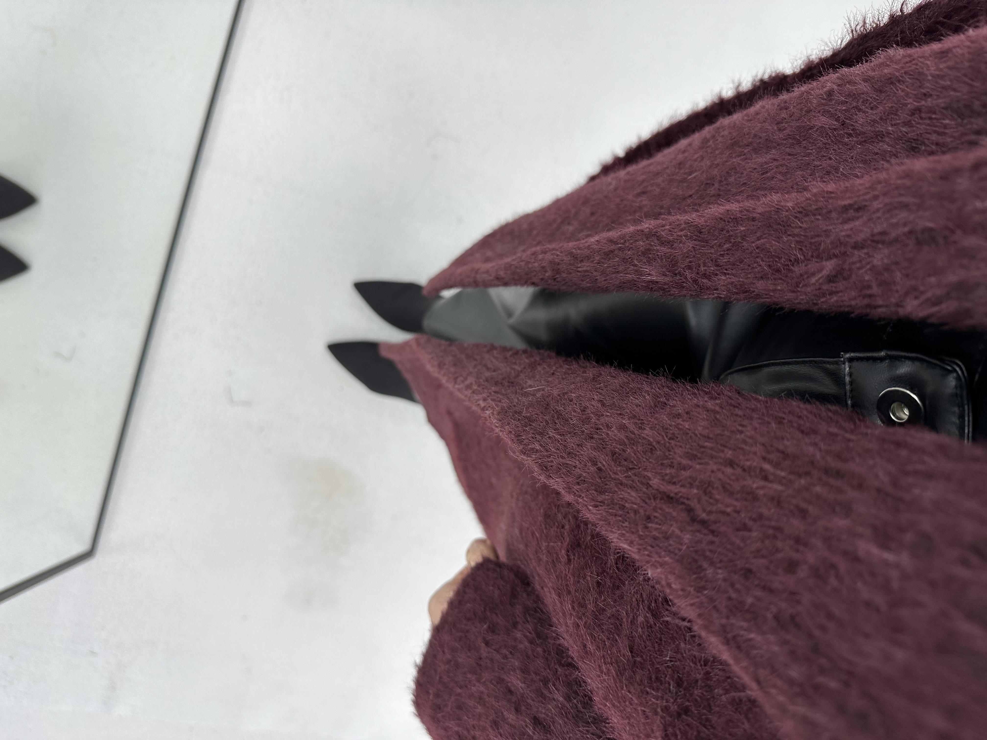 Oversize Bordo Kürk Kaban