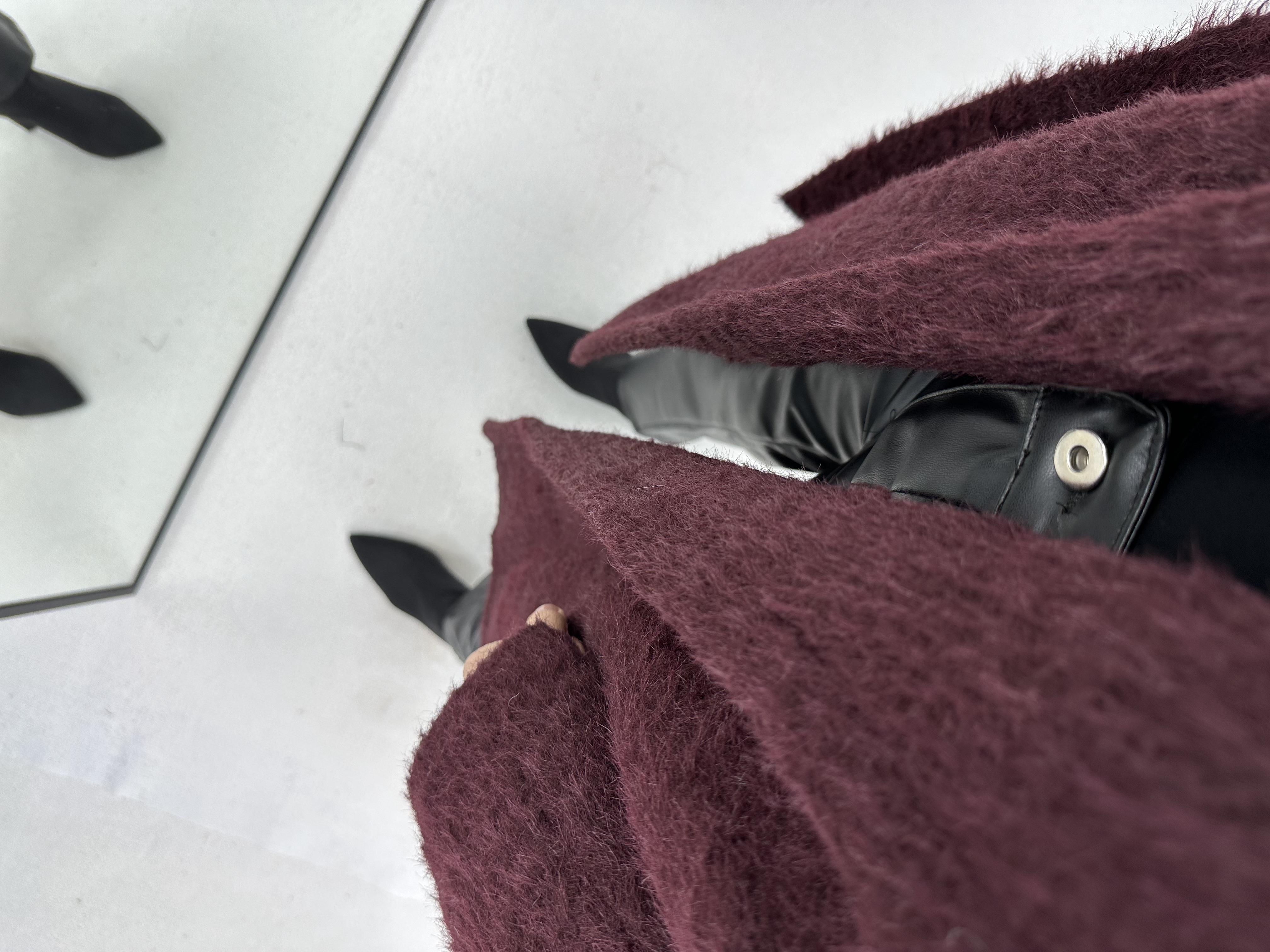 Oversize Bordo Kürk Kaban