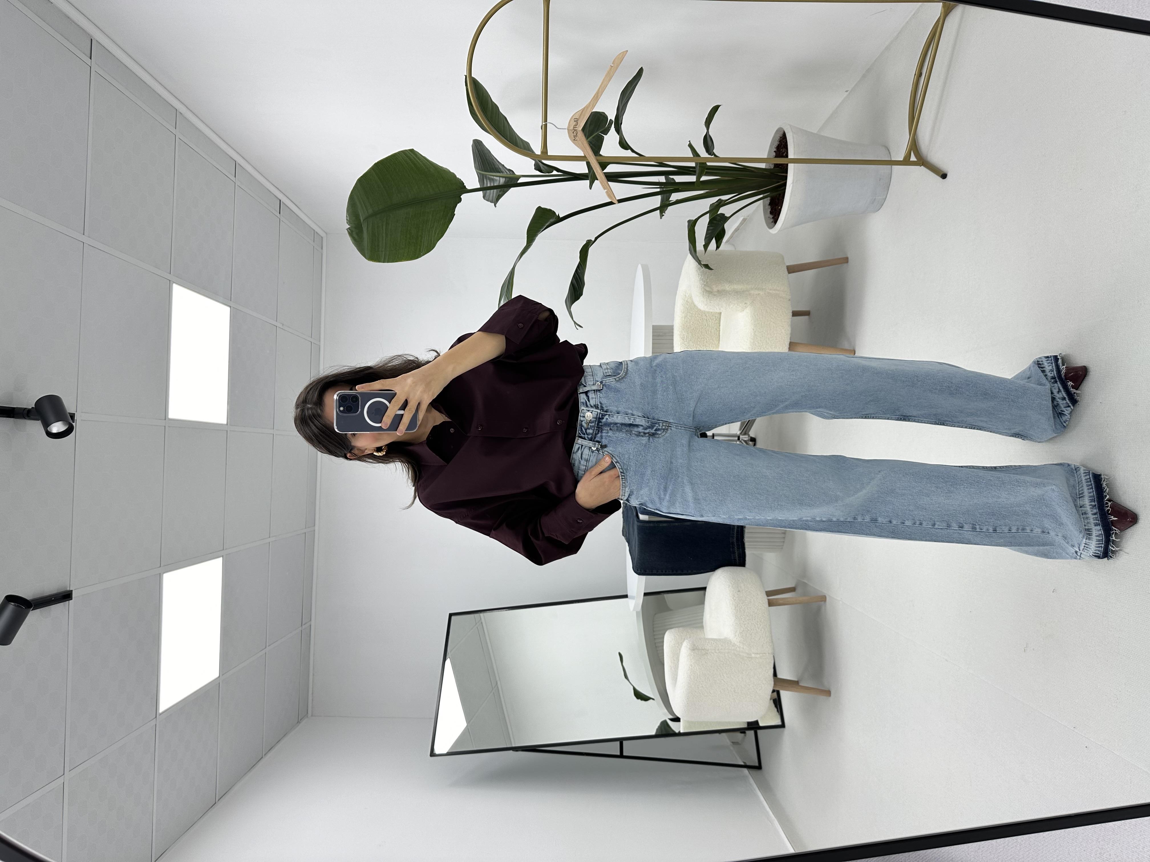 Paça Detaylı Palazzo Buz Mavisi Jean 