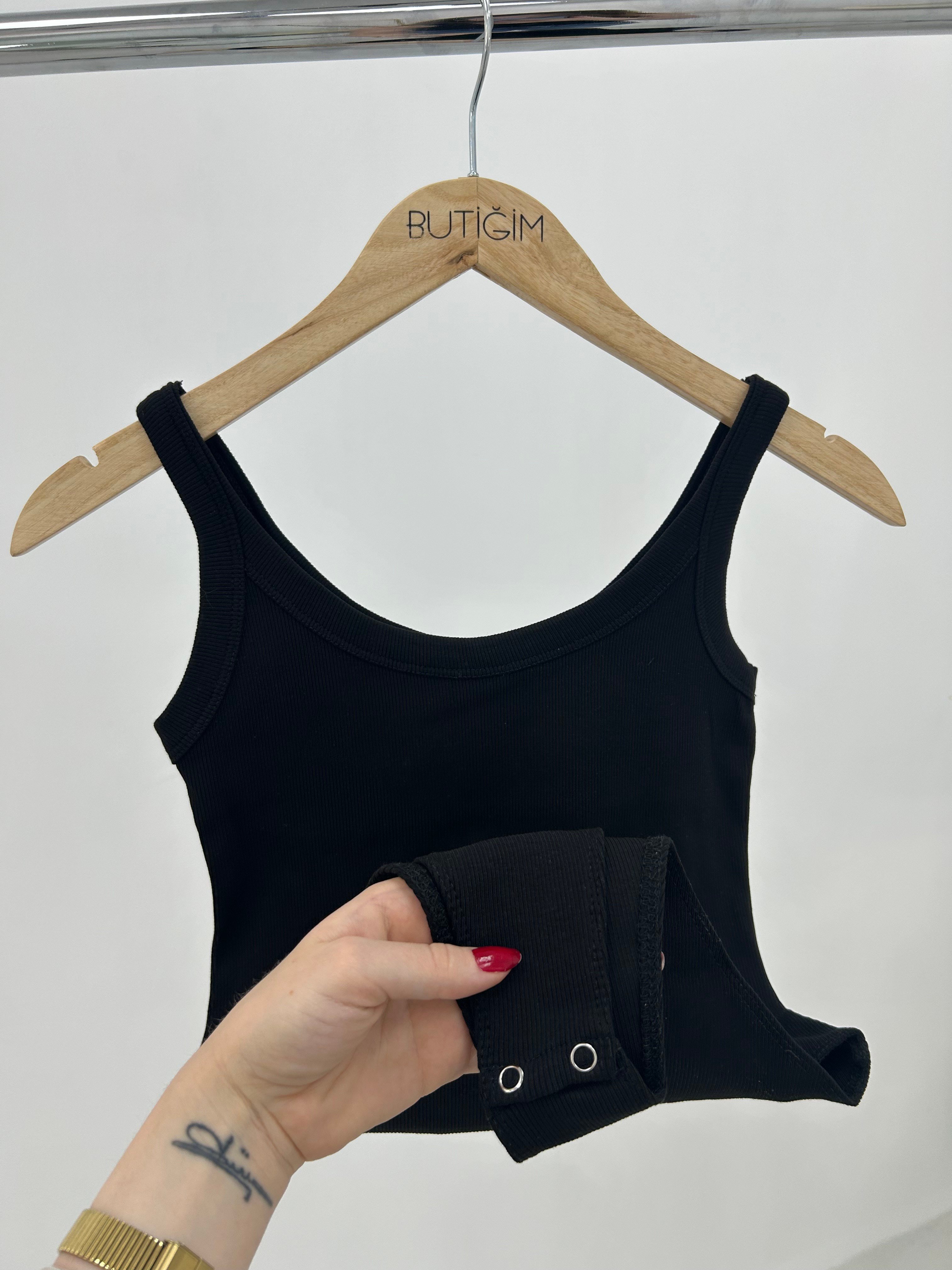 Siyah   Bodysuit Atlet