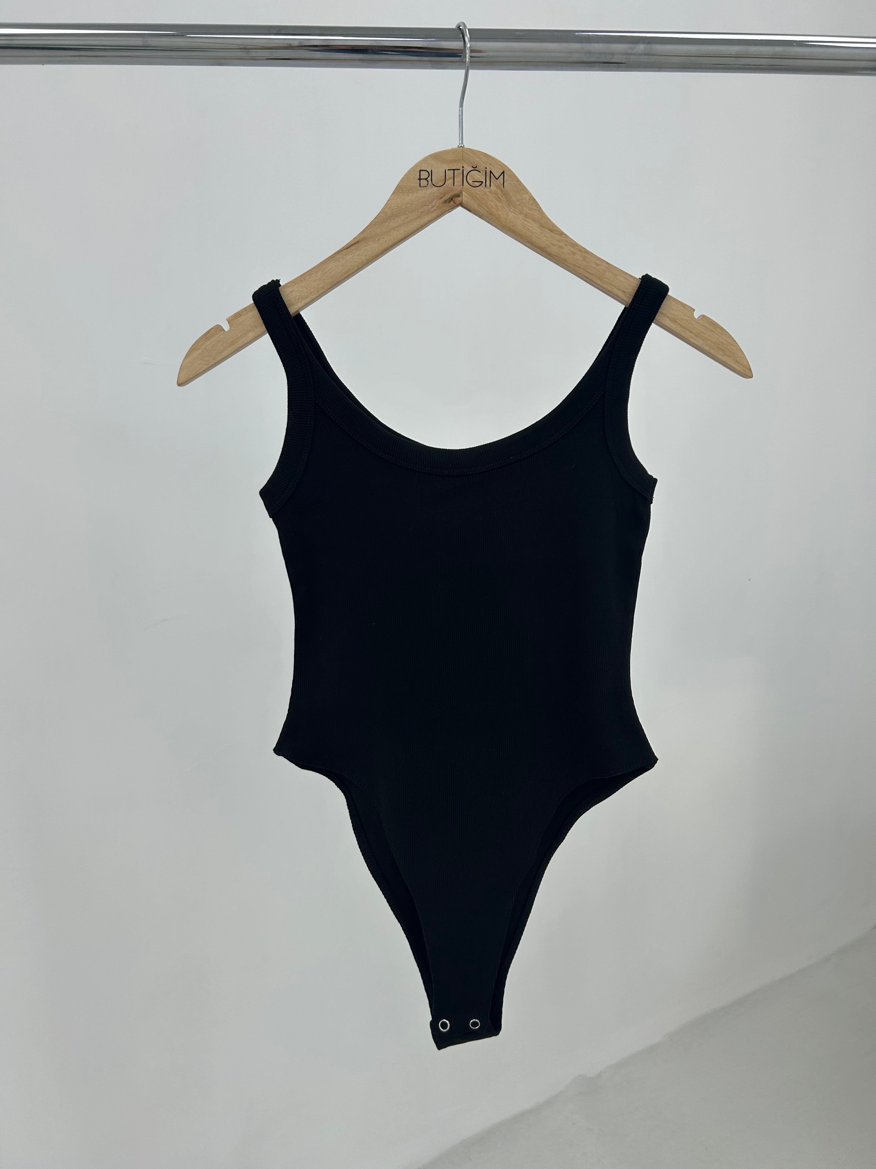 Siyah   Bodysuit Atlet