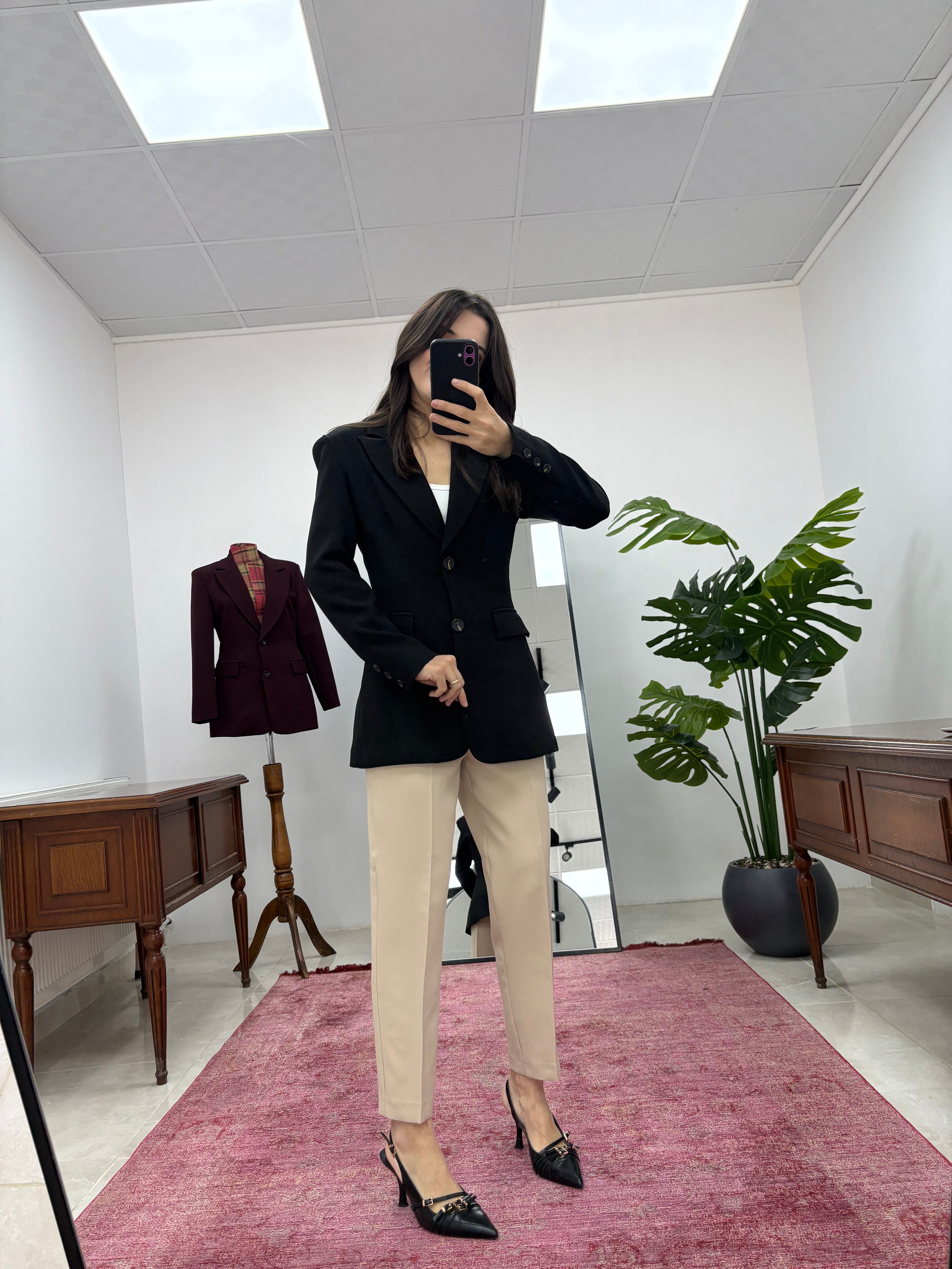 Slimfit Model Siyah Blazer  Ceket 