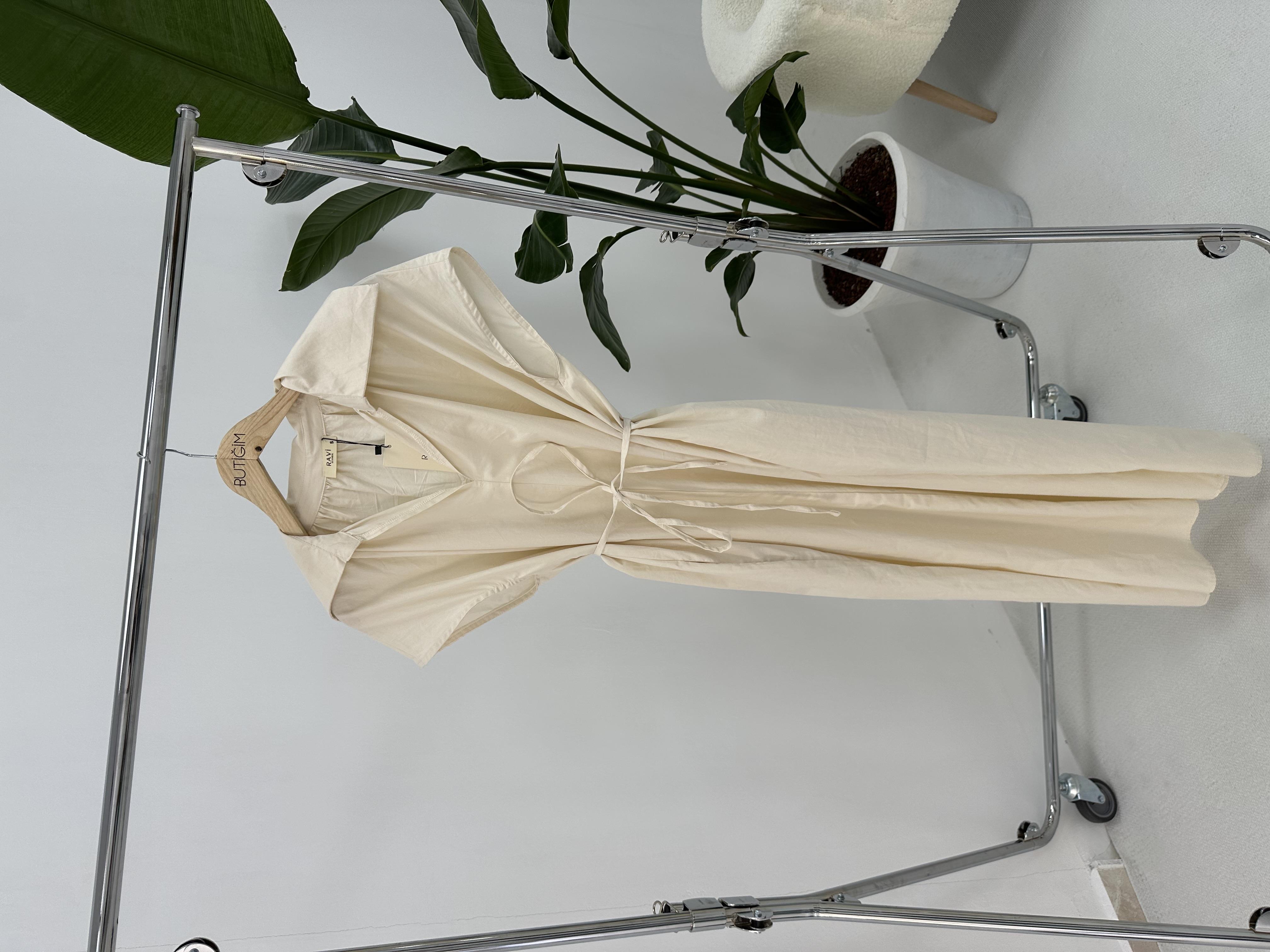 Taş Geniş Yaka Oversize Elbise 