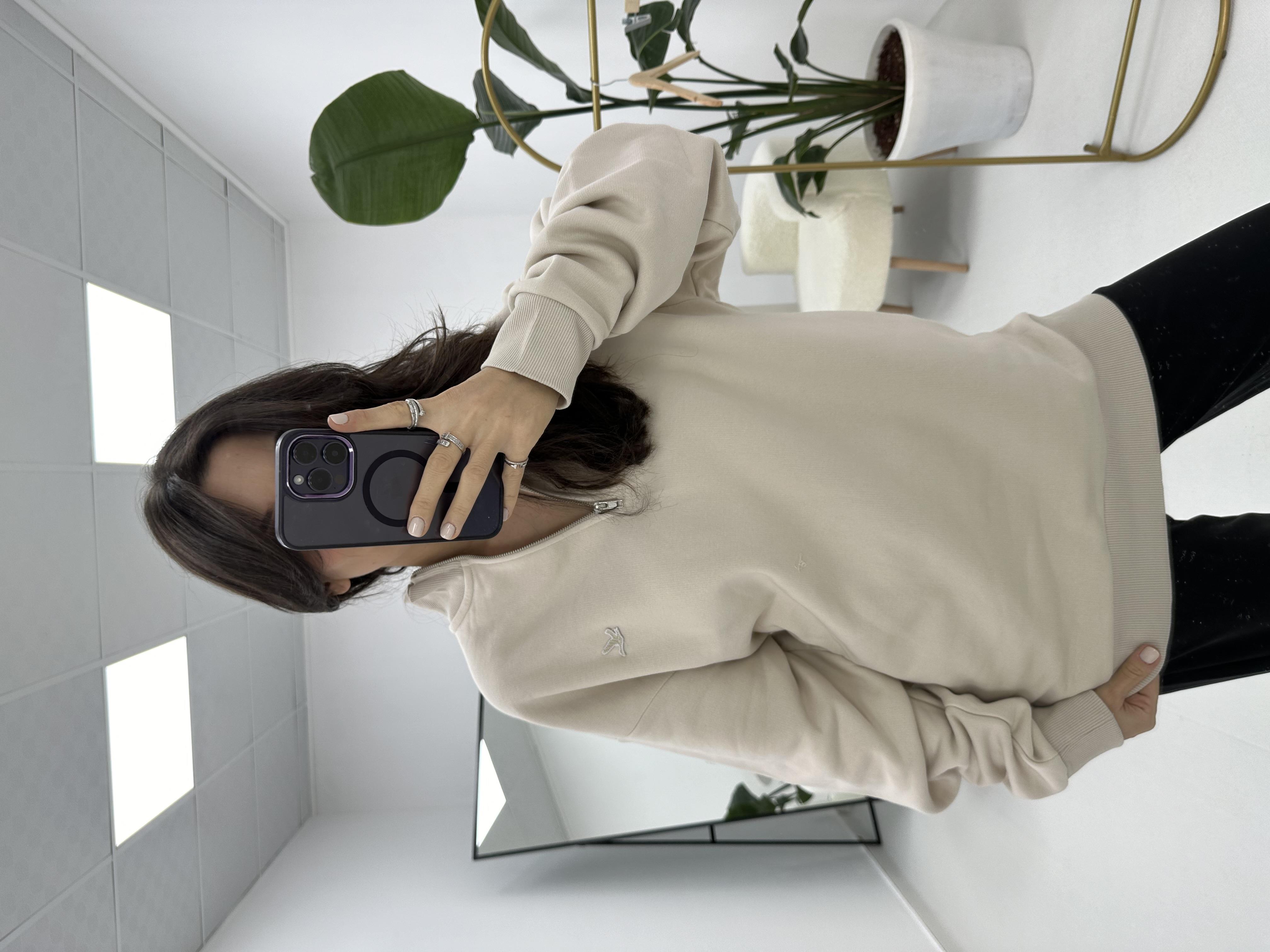 Yaka Fermuarlı Sweatshirt