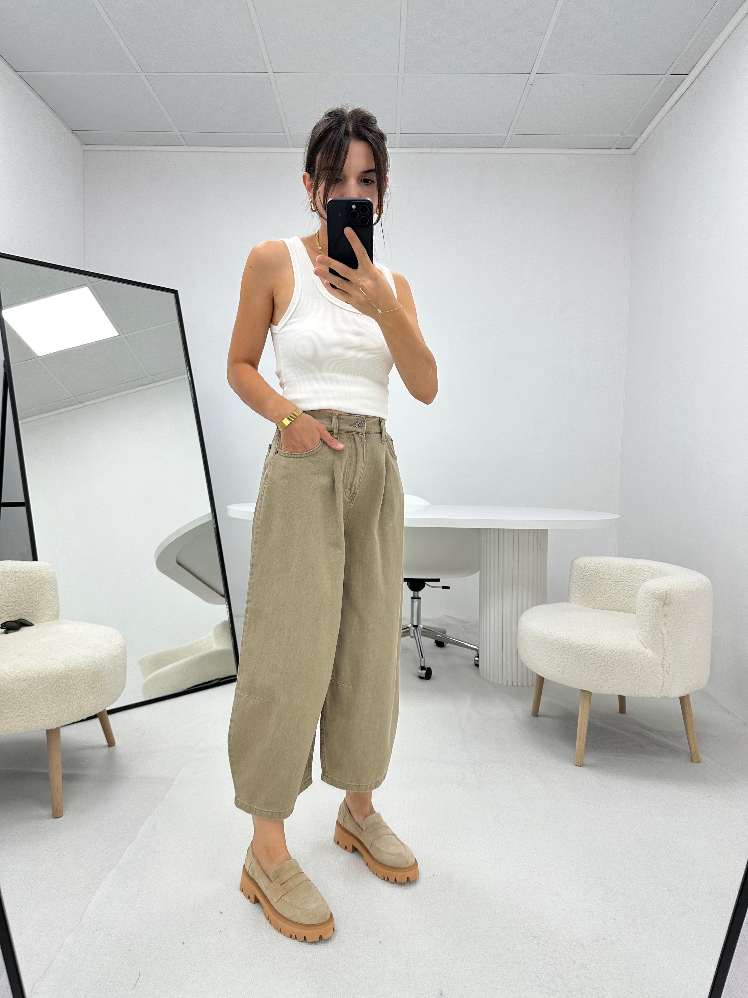 Yüsel Bel Barrel Taş Fit Jean 