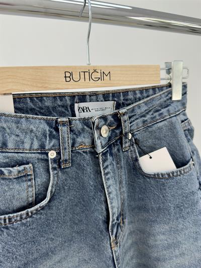  Koyu Mavi Kot Şort Jean