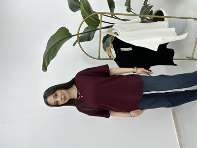  Modal Kumaş Bordo T-shirt