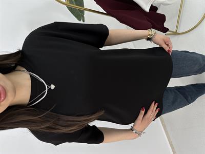  Modal Kumaş Siyah T-shirt