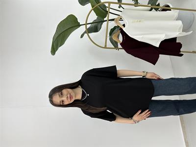  Modal Kumaş Siyah T-shirt