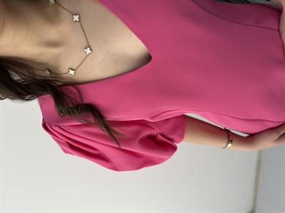 Balon Kol Pembe Elbise