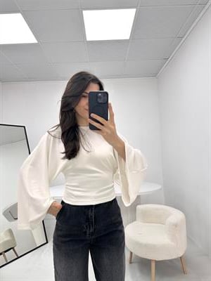 Belden Pens Detaylı Beyaz  Bluz 