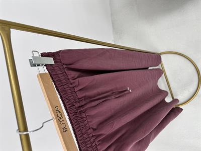 Beli Lastik Detaylı Mürdüm  Etek 