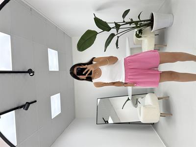 Beli Lastikli Pembe Şort