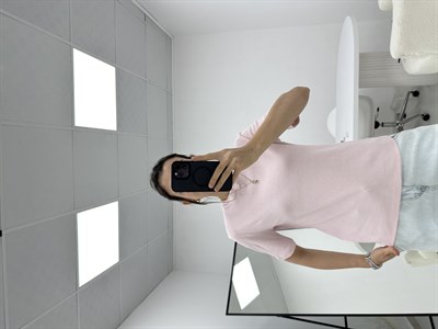 Bisiklet Yaka Pembe  T-shirt