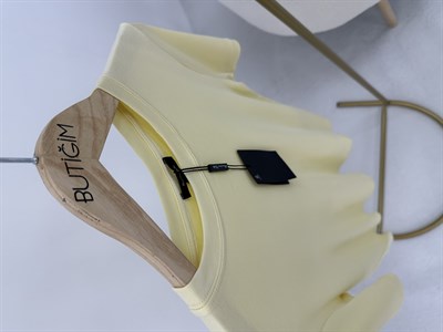 Bisiklet Yaka Sarı T-shirt