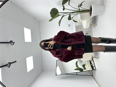 Bordo Peluş Ceket 