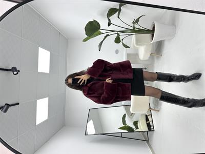 Bordo Peluş Ceket 