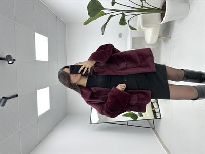 Bordo Peluş Ceket 