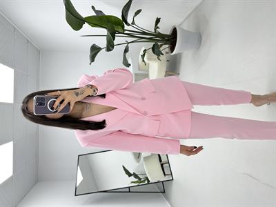 Ceket Pantolon Pembe Takım