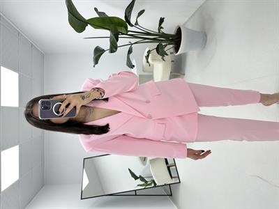 Ceket Pantolon Pembe Takım