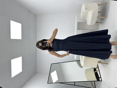 Cepli Denim Mavi Elbise 