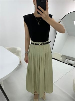 Çift Parça Görünümlü Colorblock Siyah Elbise 