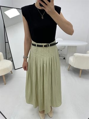 Çift Parça Görünümlü Colorblock Siyah Elbise 