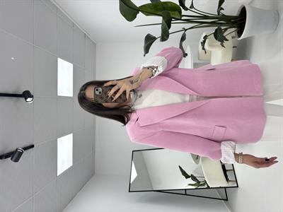 Çizgili Astarlı Pembe Ceket