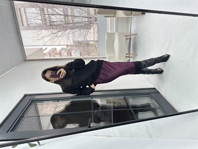 Dantel Detaylı Saten Midi Boy Etek