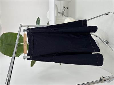 Denim Parçalı Uzun Etek