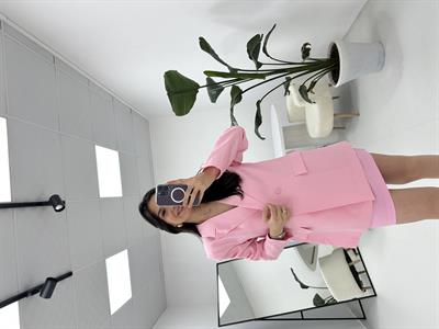 Düğmeli Blazer Pembe Ceket