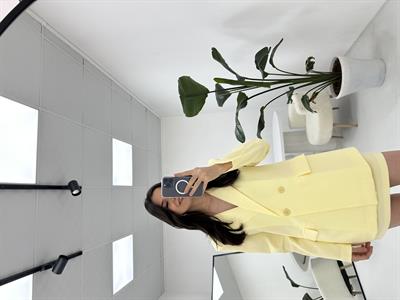 Düğmeli Blazer Sarı Ceket