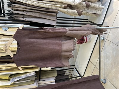 Fırfır Detaylı Kahverengi Bluz Pantolon Takım 