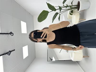 Fitilli Likralı Siyah Atlet 