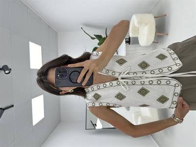 Geometrik Nakış Detaylı Yelek 
