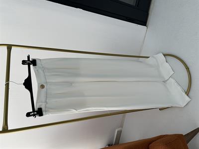 Gold Düğme Detaylı Beyaz Palazzo Kumaş Pantolon