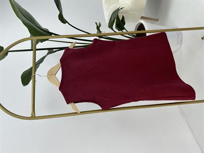 Gold Düğme Detaylı Bordo Süet Yelek