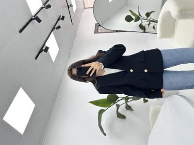 Gold Düğmeli Blazer Ceket