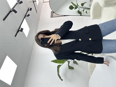 Gold Düğmeli Blazer Ceket