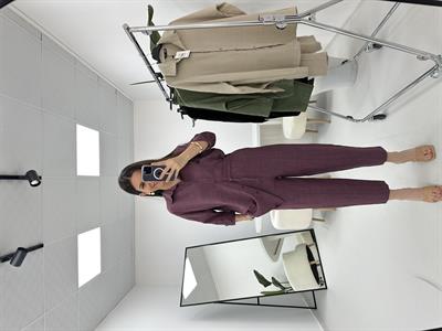 Gömlek Pantolon Mürdüm Takım 