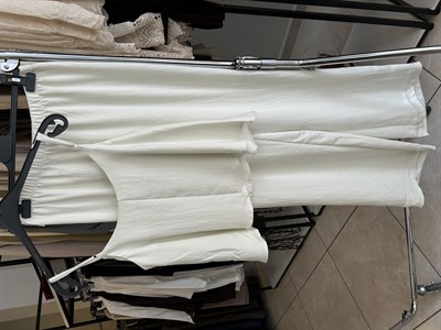 İnce Askılı Açık Sarı Bluz Pantolon Takım