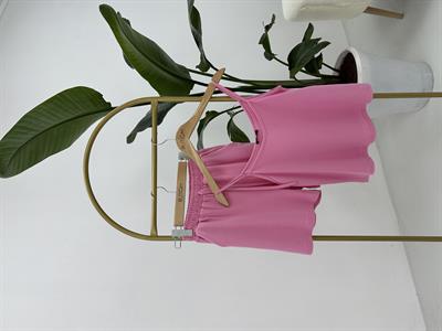 İnce Askılı Bluz Şortlu Pembe Takım