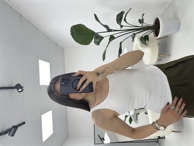 İnce Askılı Fitilli  Oval Yaka Beyaz   Atlet 