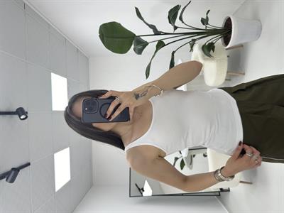 İnce Askılı Fitilli  Oval Yaka Beyaz   Atlet 