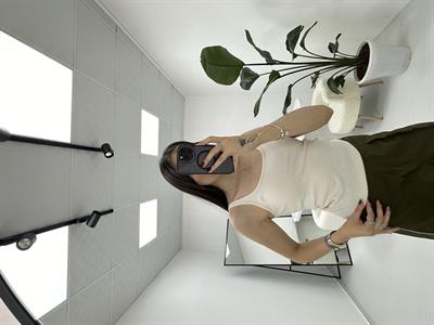İnce Askılı Fitilli  Oval Yaka Ekru  Atlet 