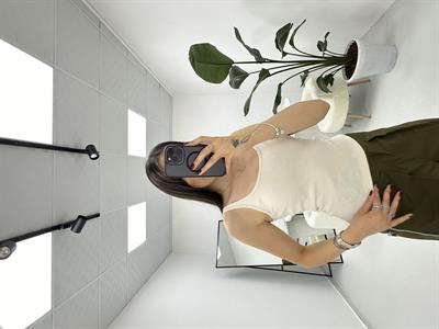 İnce Askılı Fitilli  Oval Yaka Ekru  Atlet 