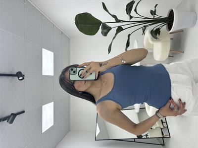 İnce Askılı Fitilli  Oval Yaka İndigo  Atlet 