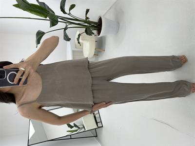 İnce Askılı Vizon  Bluz Pantolon Takım 