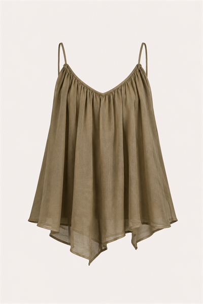İp Askılı Tül Olive Bluz