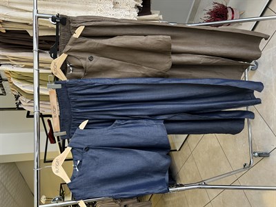 Kahverengi  Yelek Pantolon Denim Takım